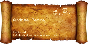 Andrae Petra névjegykártya