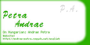 petra andrae business card